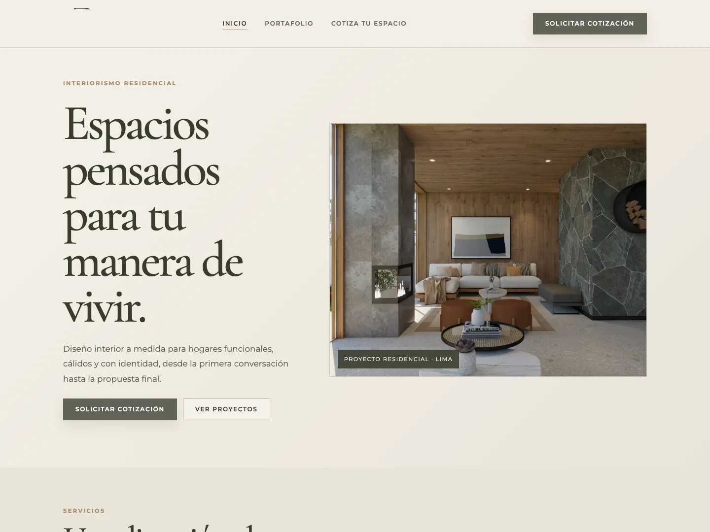 Diseño del proyecto Ámbar Portafolio