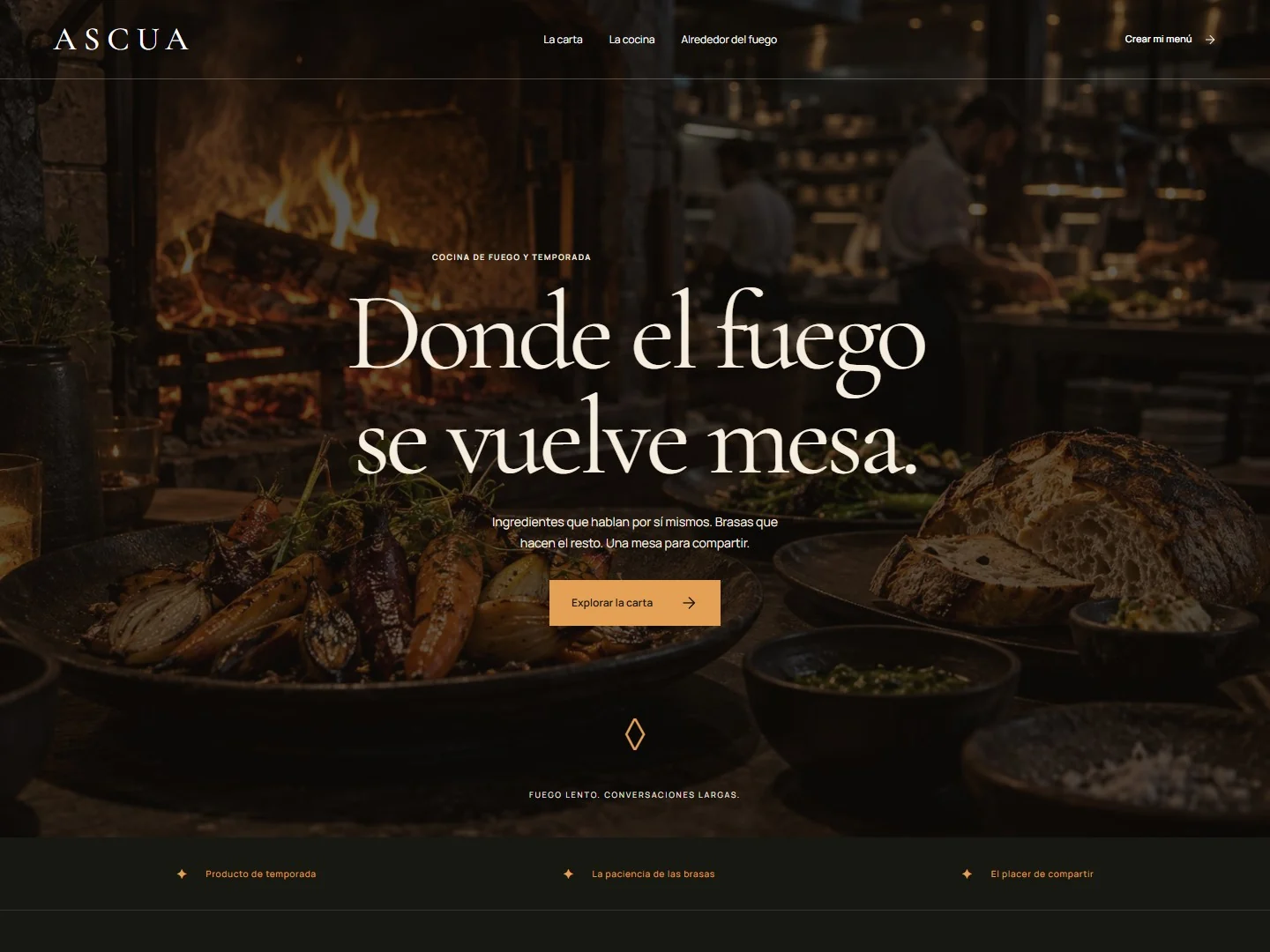 Diseño del proyecto Ascua Cocina de Fuego