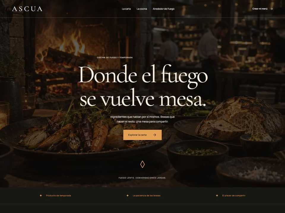 Vista previa del proyecto Ascua Cocina de Fuego