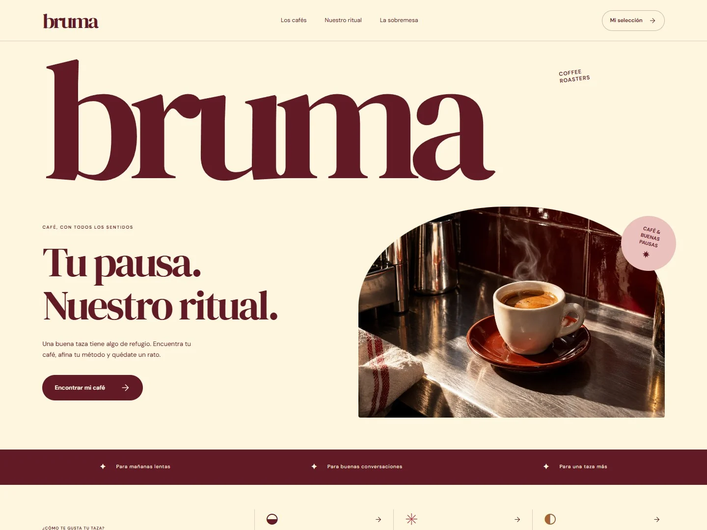 Diseño del proyecto Bruma Coffee Roasters